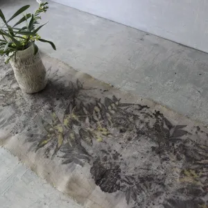 Botanical Eco-Print Linen Runner