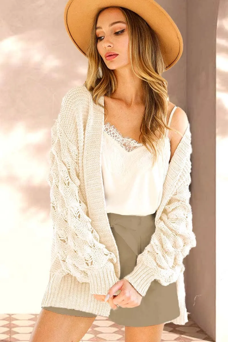 Bubble Sleeve Cardigan
