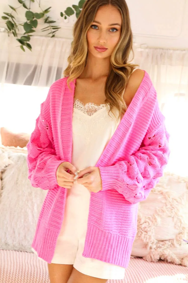 Bubble Sleeve Cardigan