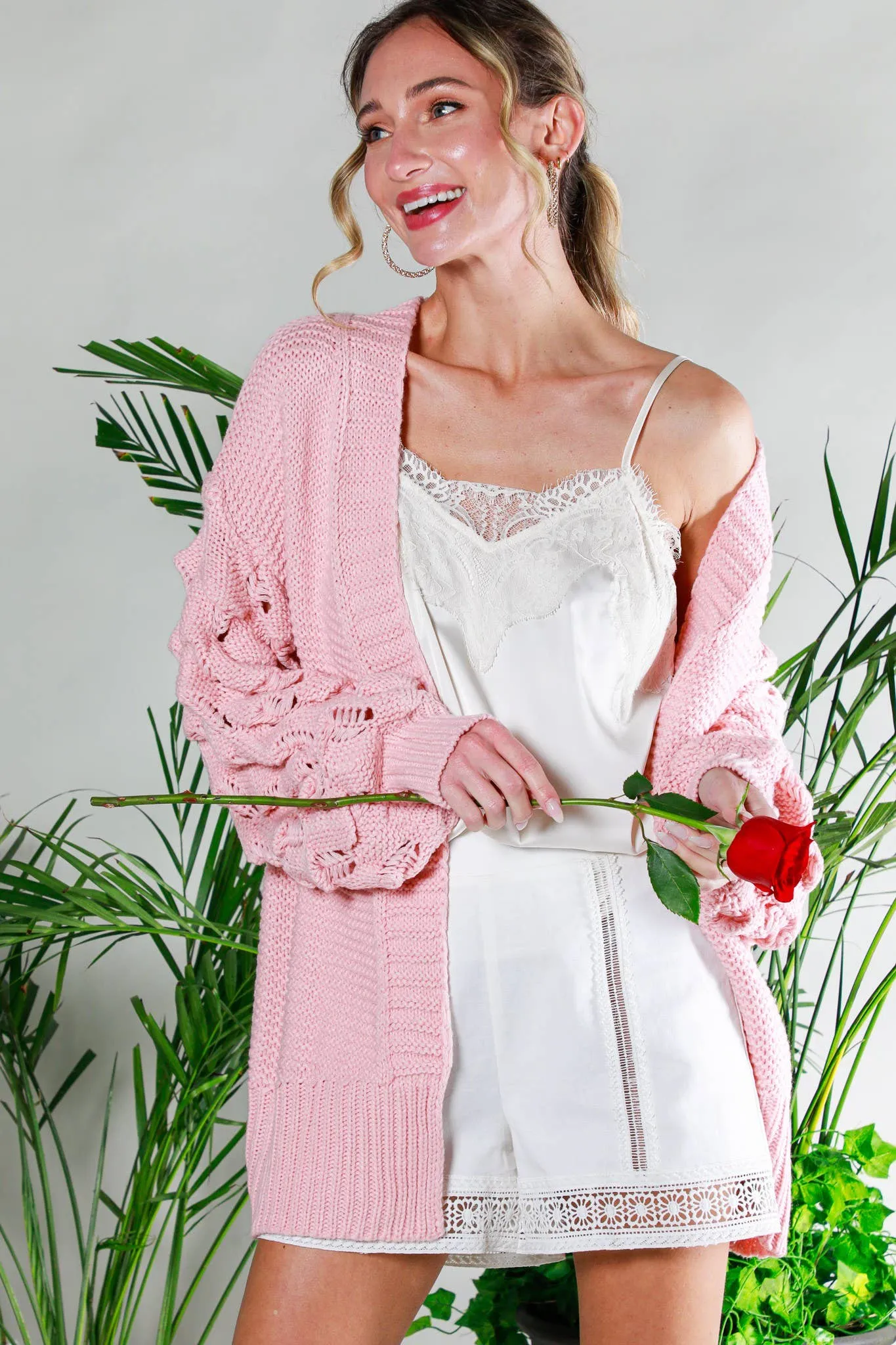 Bubble Sleeve Cardigan