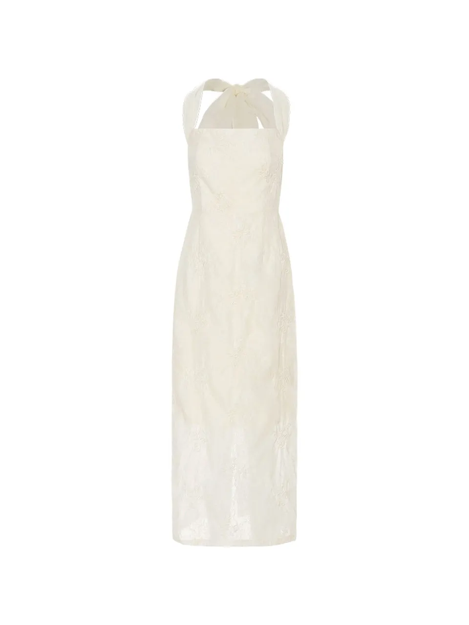 Elegant Back Ribbon Long Dress