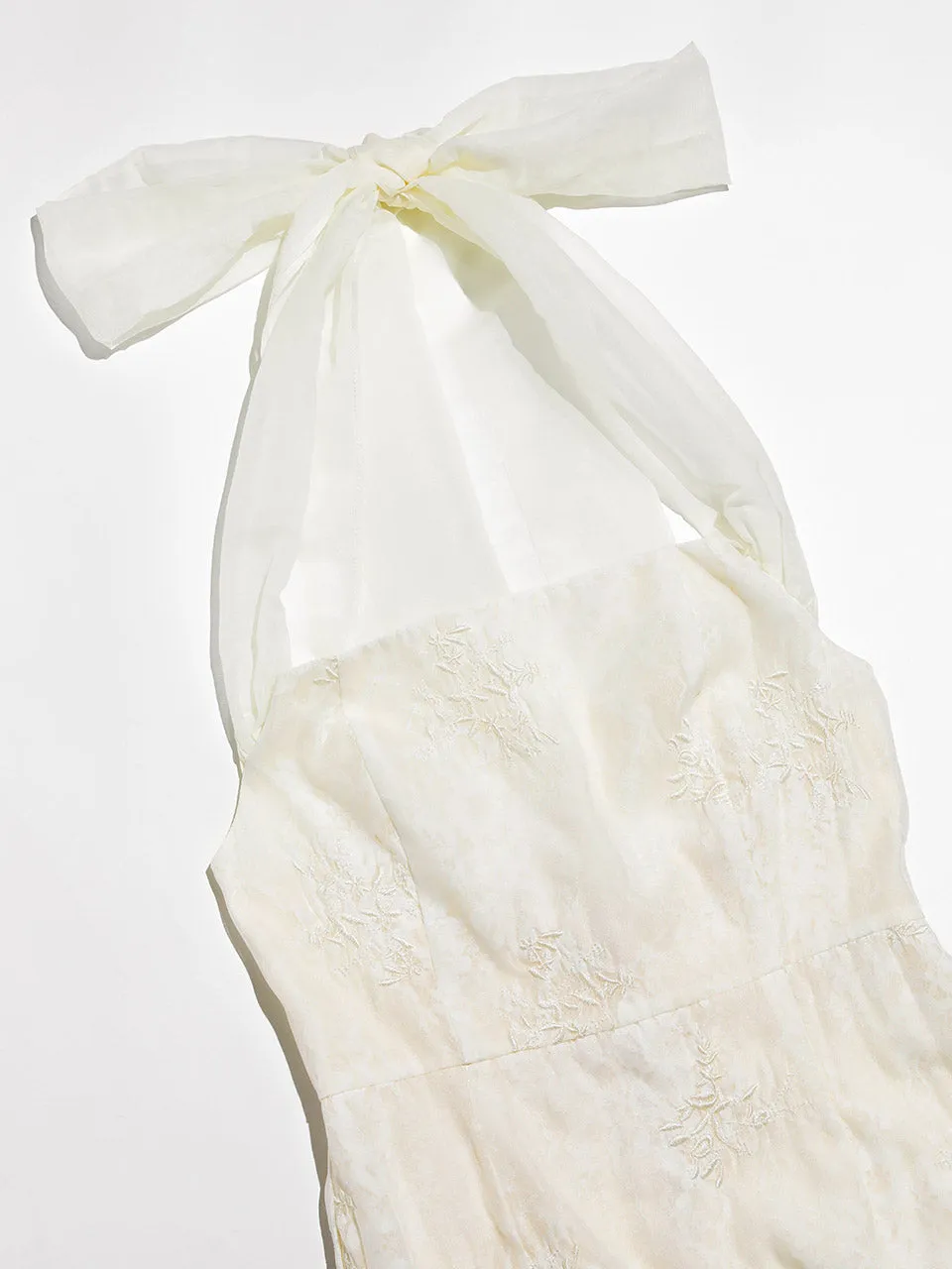 Elegant Back Ribbon Long Dress