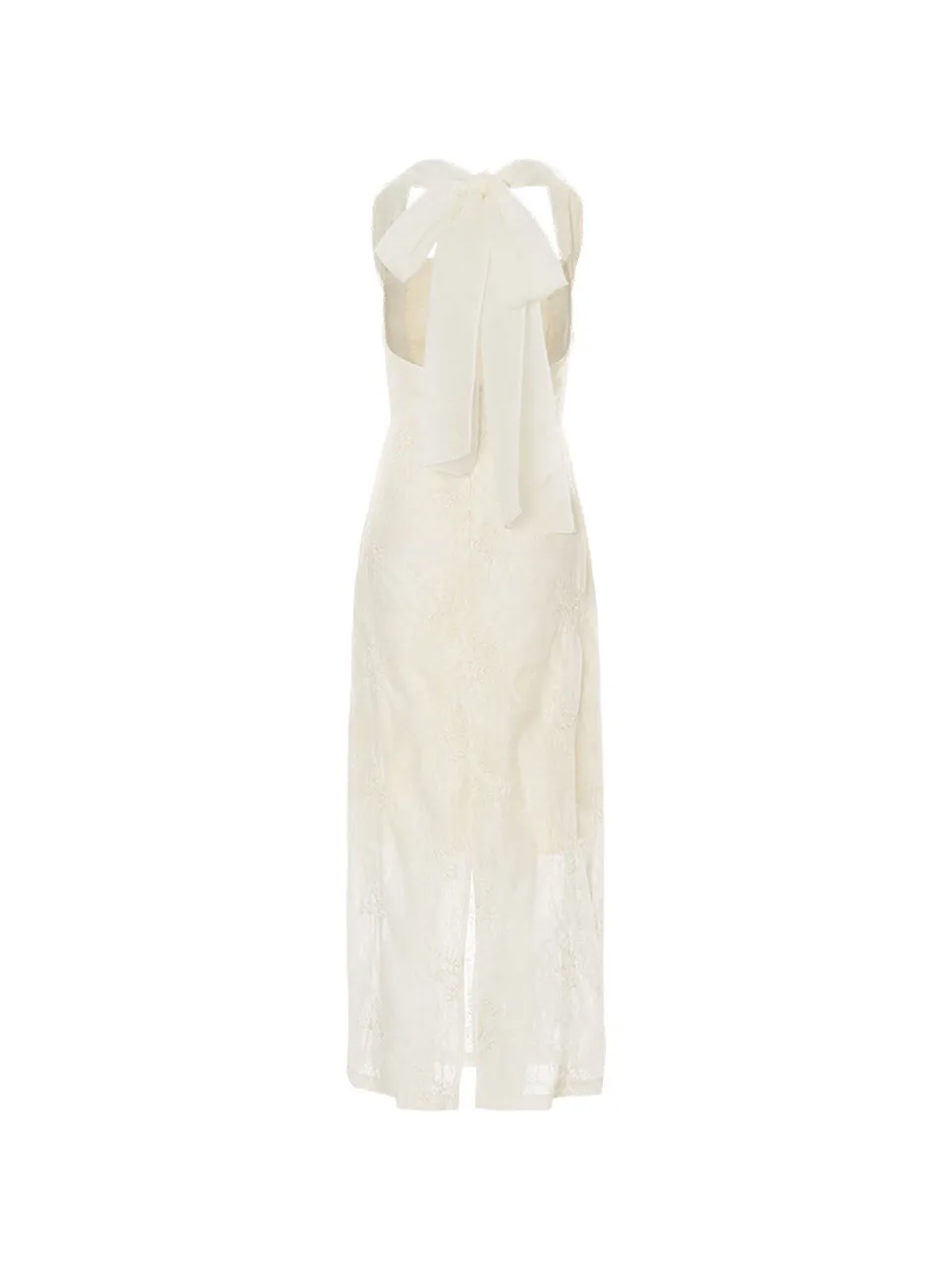 Elegant Back Ribbon Long Dress