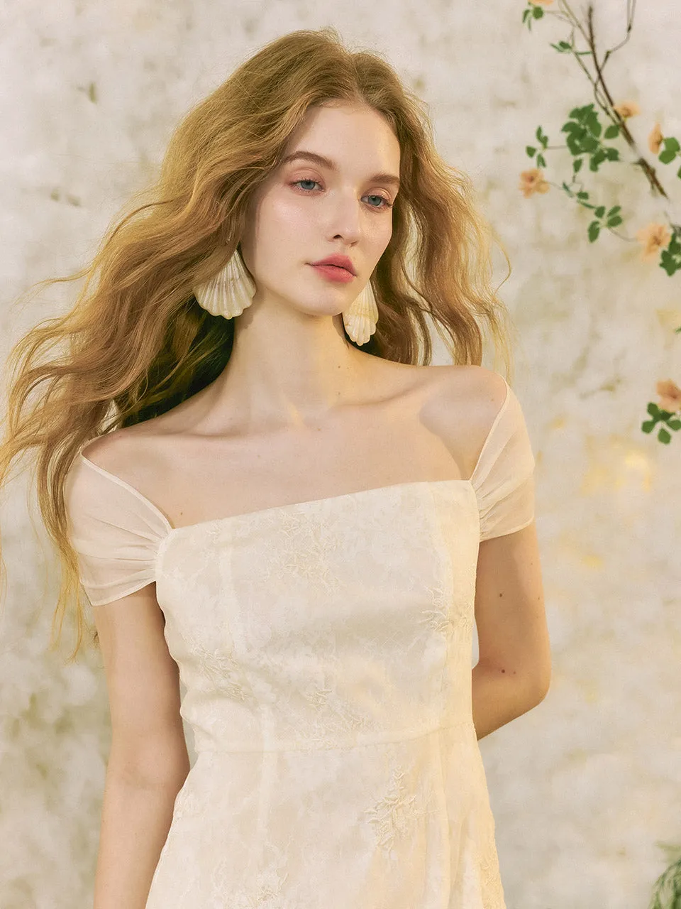 Elegant Back Ribbon Long Dress