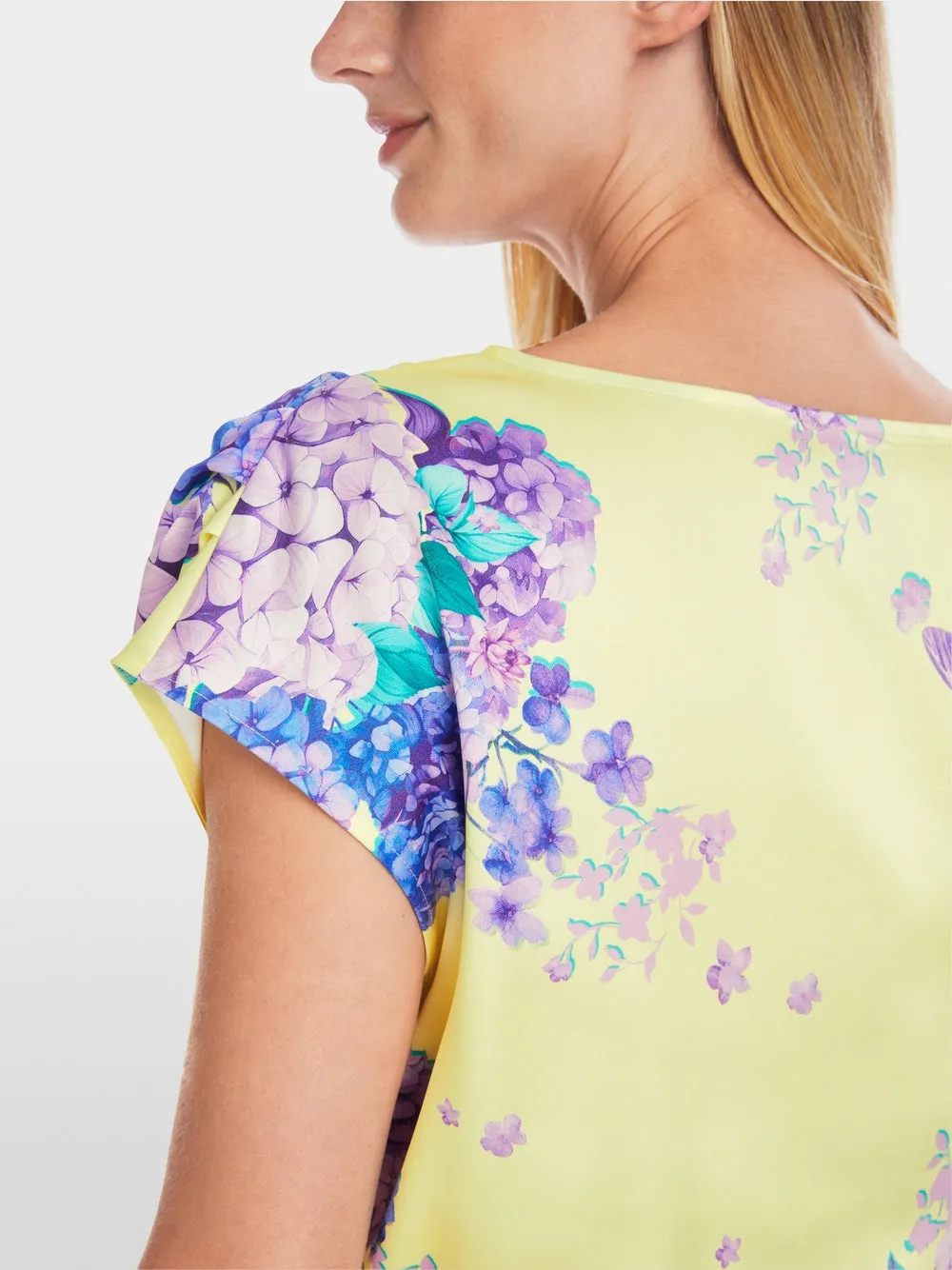 Floral Peplum Blouse - Bright Vanilla