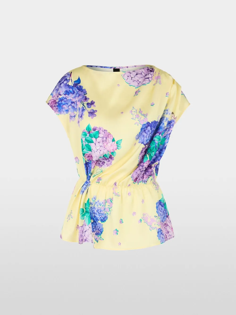 Floral Peplum Blouse - Bright Vanilla