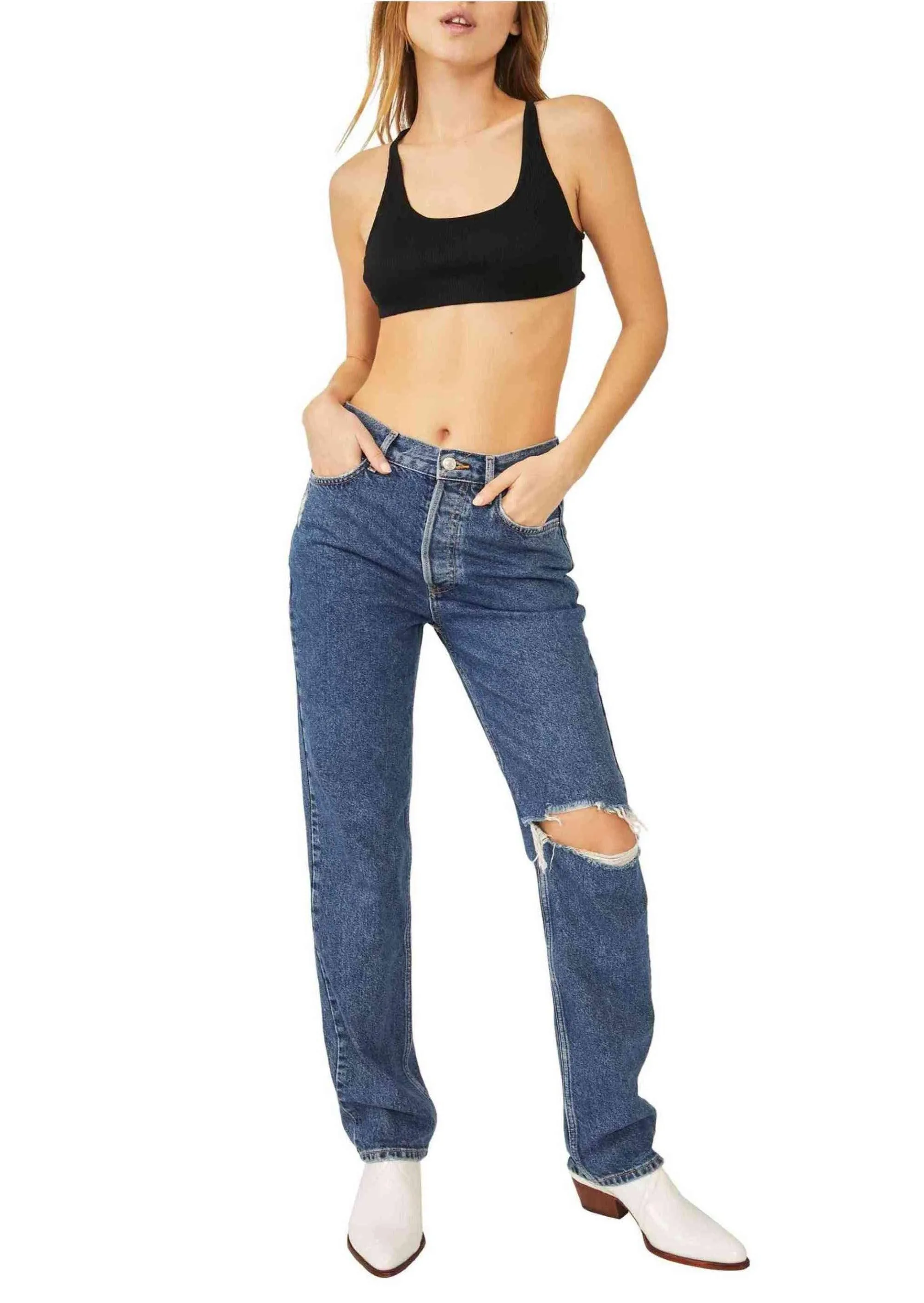 Free People Strappy Bra in Black