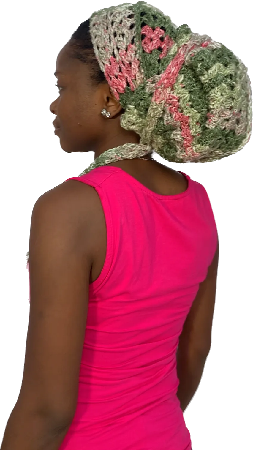 'Gèlè' Crochet Durag in Army Green hues