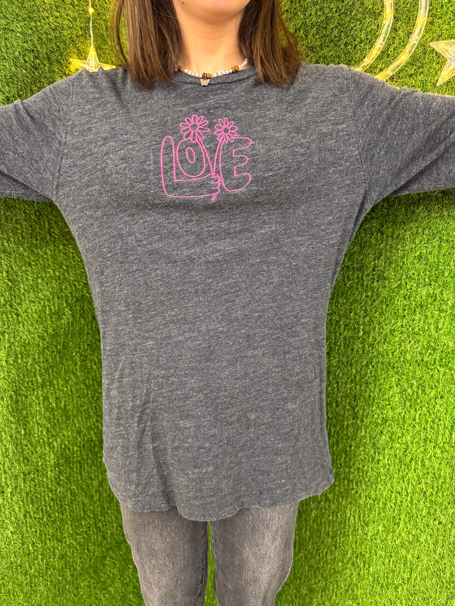 Love Grey Heather Long Sleeve M