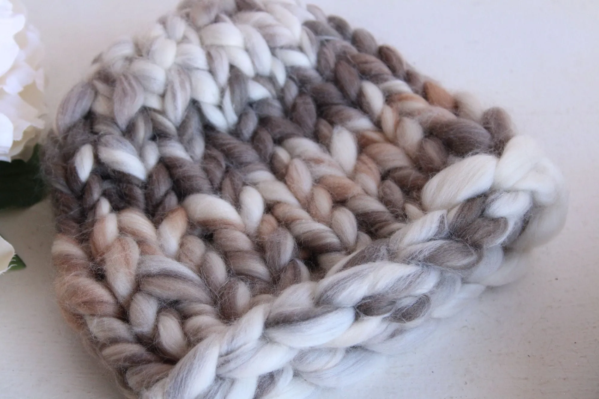 "Smoke and Ash"  Hand Knit Beanie Hat