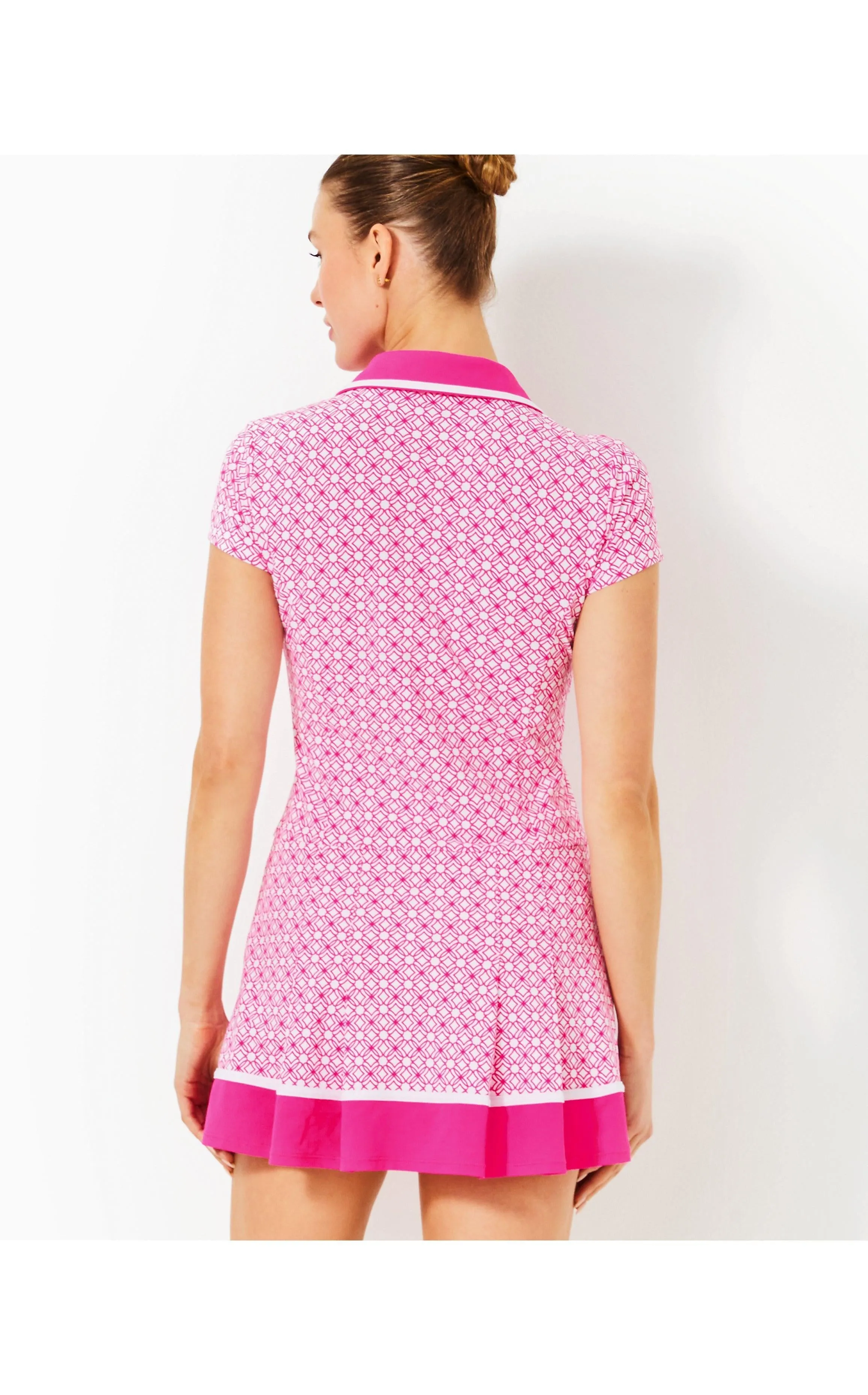 UPF 50  Luxletic Jessamy Dress Passionfruit Pink Butterfly Pattern