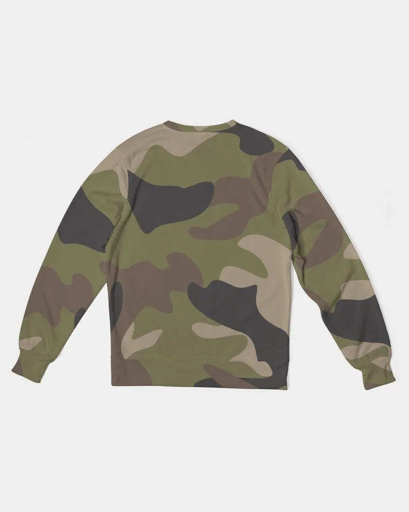 Woodland Camo Men's French Terry Pullover Sweatshirt