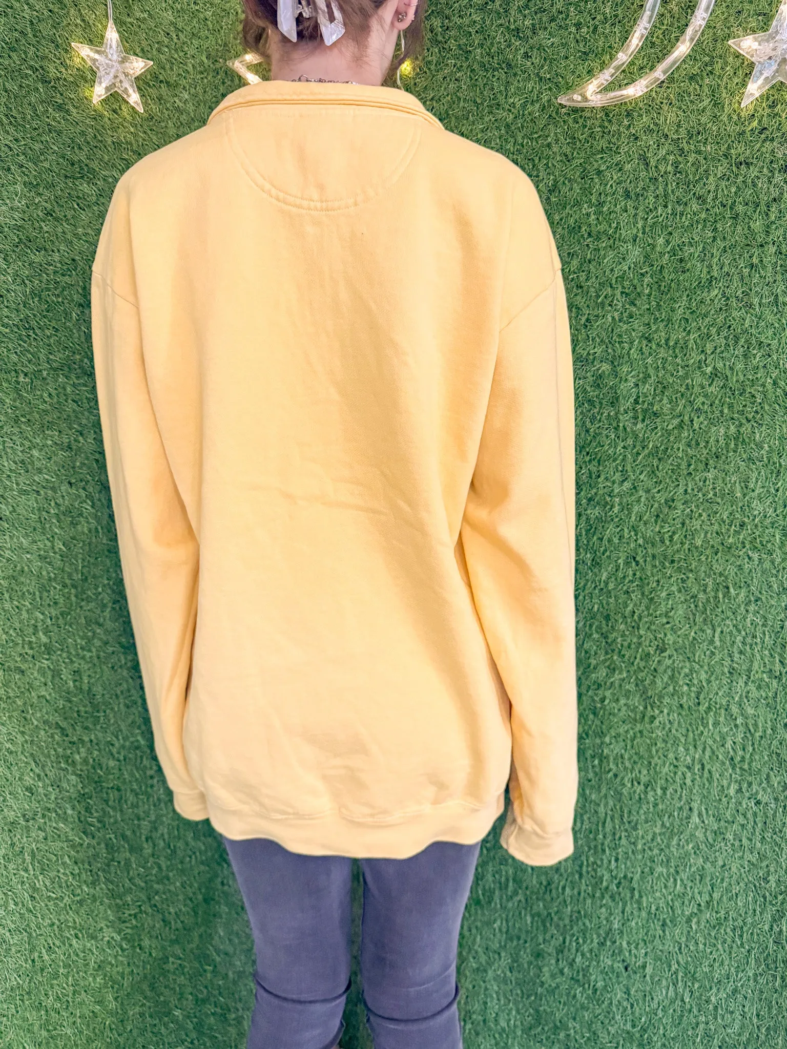 Yellow Mermaid Quarter Zip Crewneck M