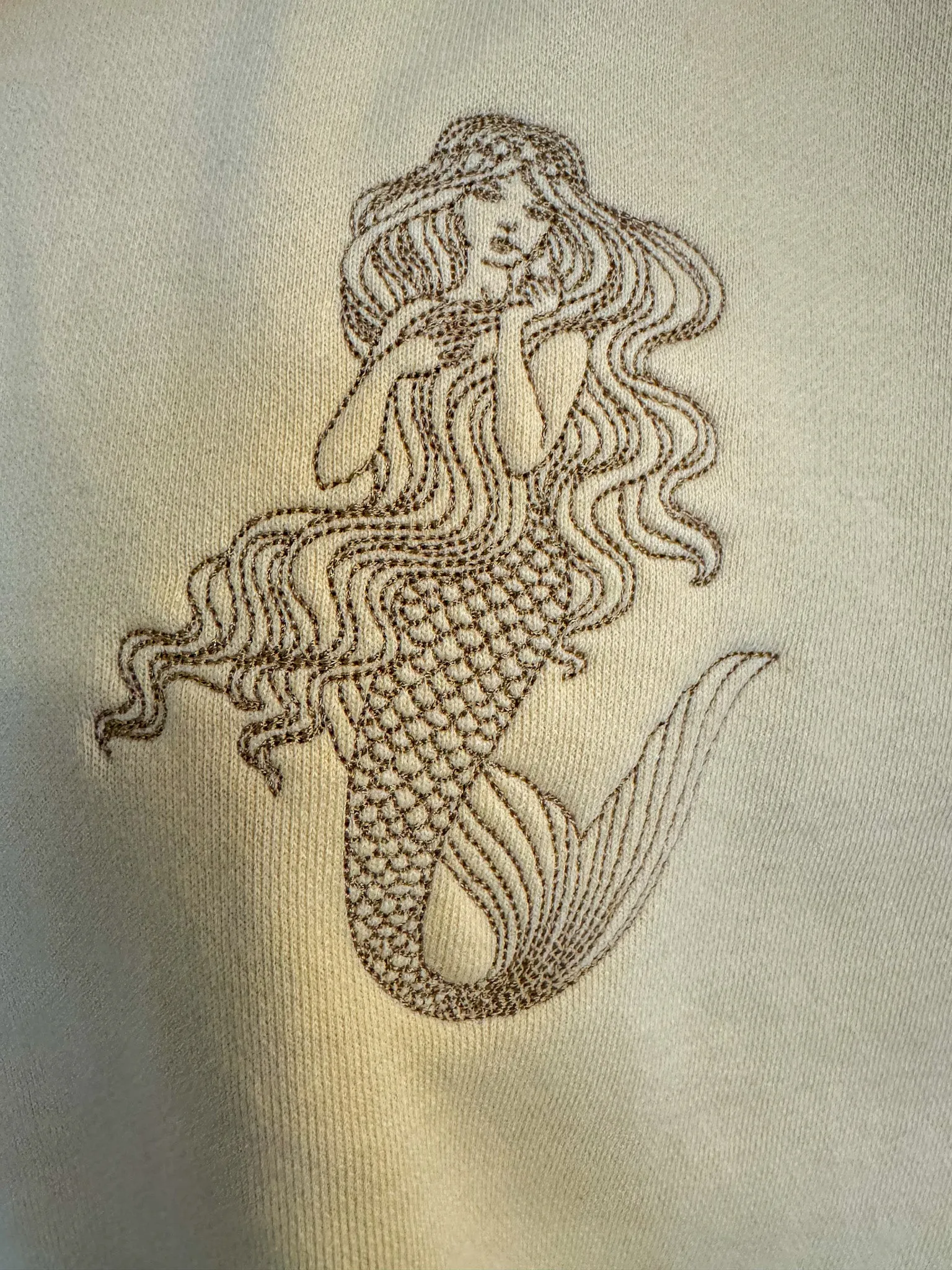 Yellow Mermaid Quarter Zip Crewneck M